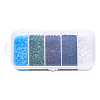 6000Pcs 5 Colors Frosted Opaque Glass Seed Beads SEED-YW0001-17-3