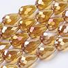 Electroplate Glass Beads Strands EGLA-D015-15x10mm-21-3