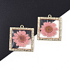 Epoxy Resin Pendants X-RESI-T045-029C-1