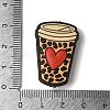 Heart Cow Printed Coffee Cup Mug Silicone Focal Beads SIL-M006-06C-3