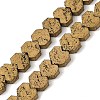 Electroplated Natural Lava Rock Beads Strands G-K388-04B-09-3