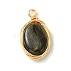 5Pcs 5 Styles Natural Mixed Stone Copper Wire Wrapped Pendants PALLOY-JF02501-3