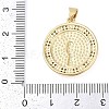 Rack Plating Brass Micro Pave Clear Cubic Zirconia Pendants KK-P287-36F-G-3