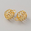Stainless Steel Spiral Bead Cage Pendants STAS-WH0016-57G-2