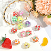13Pcs 13 Colors Fruit Round Resin Beads RESI-PA0001-53-4