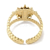 Ion Plating(IP) 304 Stainless Steel Enamel Cuff Finger Rings RJEW-L107-081G-01-3