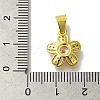 Flower Rack Plating Brass Micro Pave Cubic Zirconia Pendant KK-H485-01G-05-3