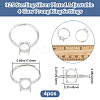 4Pcs Adjustable Brass Solitaire Ring Settings KK-BBC0011-85-2