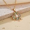 Brass Pave Clear Cubic Zirconia Pendant Necklaces NF0056-4