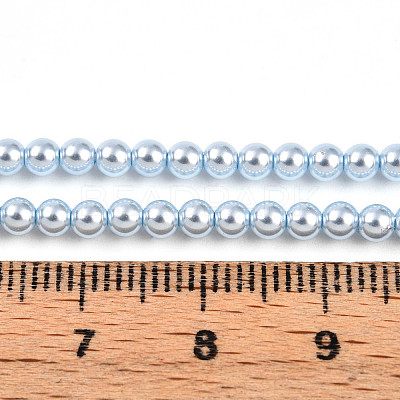 Baking Paint Pearlized Glass Pearl Bead Strands HY-N002-3mm-A05-1