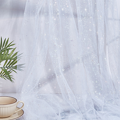 1 Yard Star Polyester Mesh Fabric DIY-CY0003-80A-1