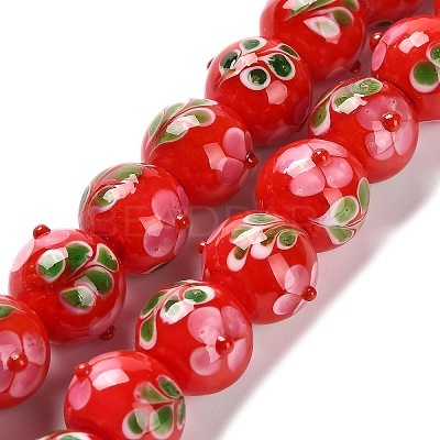 Handmade Lampwork Bumpy Beads Strands LAMP-A005-01B-1