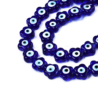 Handmade Evil Eye Lampwork Beads Strands LAMP-N029-008-1