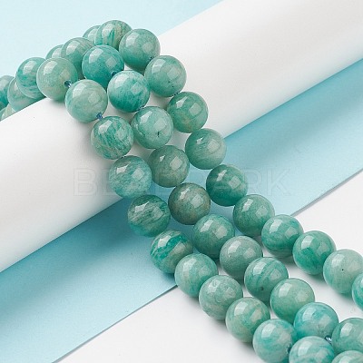 Natural Amazonite Beads Strands G-F461-12-10mm-01-1