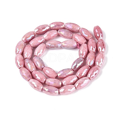 Anti-Tarnish Electroplate Glass Beads Strands EGLA-Q130-02A-14-1