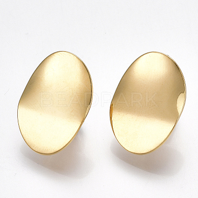 Brass Clip-on Earring Findings X-KK-T038-246G-1