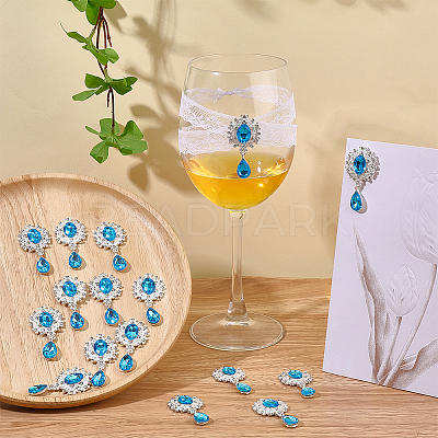 16Pcs Alloy Rhinestone Cabochons ALRI-FG0001-05C-1