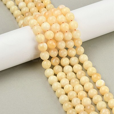 Natural Yellow Calcite Beads Strands G-C251-A01-10mm-1