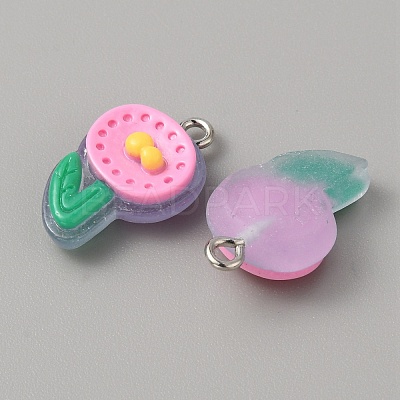 Translucent Resin Pendants RESI-TAC0019-08C-1