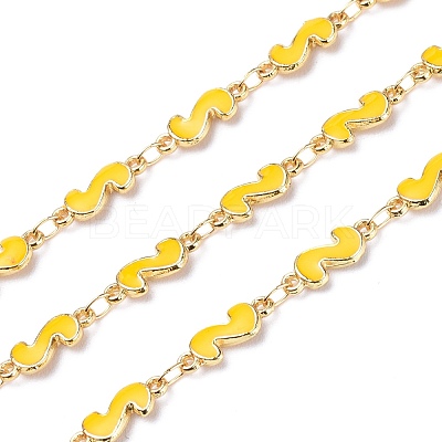 Handmade Alloy Enamel S Shape Link Chains ENAM-F138-05C-RS-1