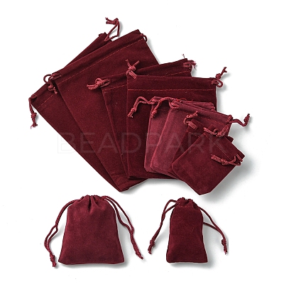 30Pcs Rectangle Velvet Pouches TP-FS0001-02B-1