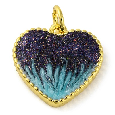 Brass Enamel Pendants KK-S401-17G-C-1