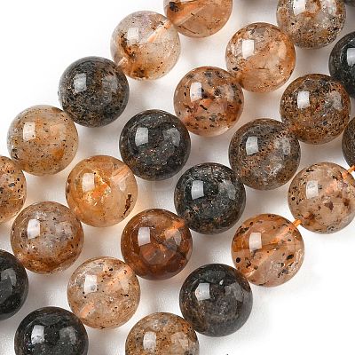 Natural Herkimer Diamond Beads Strands G-Z115-C01-10mm-1