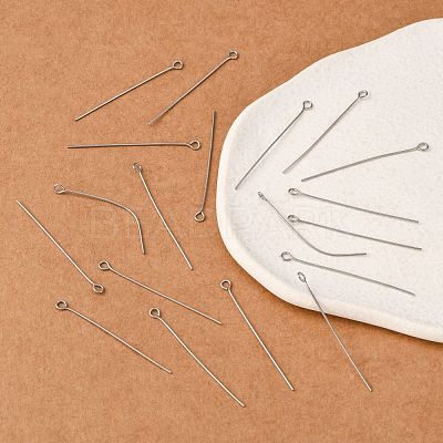 Tarnish Resistant Stainless Steel Eye Pin Jewelry Findings X-STAS-E013-0.6x40mm-1