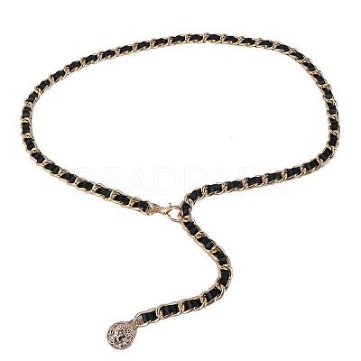 Alloy PU Leather Braided Waist Chains for Woman WGB955C-05-1