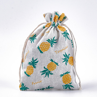 Polycotton(Polyester Cotton) Packing Pouches Drawstring Bags ABAG-T007-02J-1