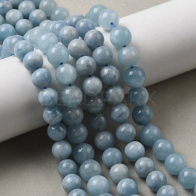 Natural Aquamarine Beads Strands G-D327-C03-8MM-01A-1