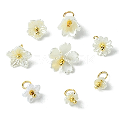 80Pcs 8 Styles ABS Plastic Imitation Pearl Pendants KY-CJ0001-95-1