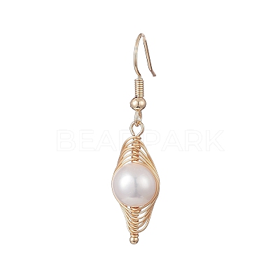 Natural Pearl Pendant Necklace & Dangle Earrings X-SJEW-JS01276-1