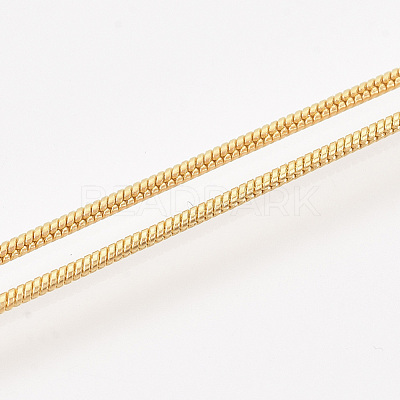 Brass Round Snake Chain Necklace Making MAK-T006-11B-G-1