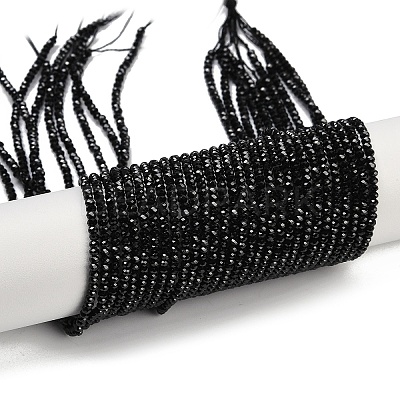 Natural Black Spinel Beads Strands G-P553-F08-01-1