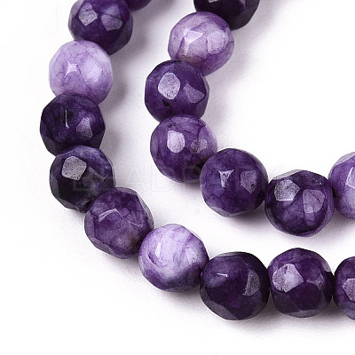 Dyed Natural White Jade Beads Strands G-T139-4mm-60-12-1