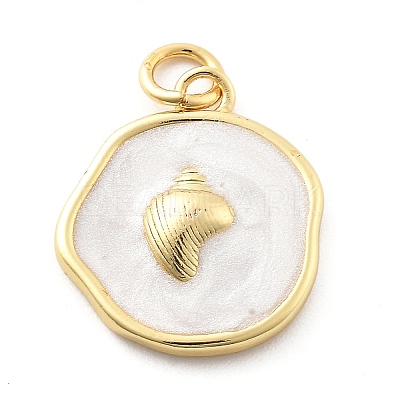 Ocean Theme Brass Enamel Pendants KK-Q029-01F-G-1