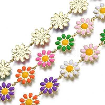 Brass Flower Link Chains CHC-N018-098B-1