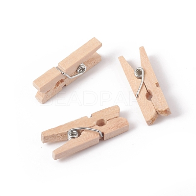 Natural Wooden Craft Pegs Clips WOOD-E010-02E-1