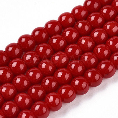 Opaque Solid Color Glass Beads Strands LS-GLAA-T032-P4mm-10-1