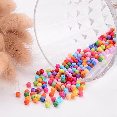 Solid Chunky Acrylic Ball Beads SACR-R812-4mm-M-1