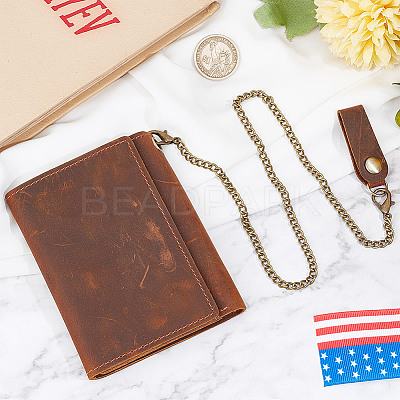 Men's Cowhide Leather Wallets ABAG-WH0040-08B-1