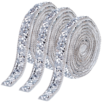 Resin Rhinestone Crystals Beaded Trim DIY-WH20055-024-1