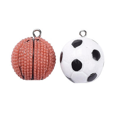 16Pcs 2 Colors Opaque Resin Pendants RESI-LS0001-03P-1