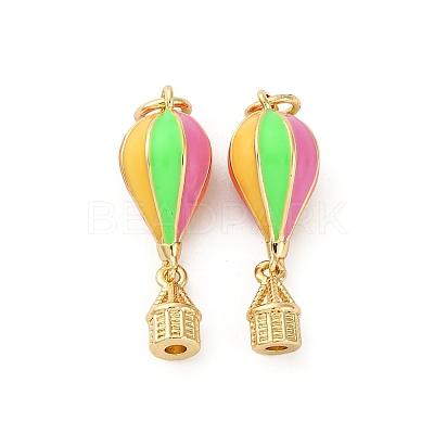 Brass Enamel Pendants KK-Q098-06G-1