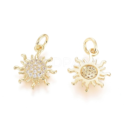 Brass Micro Pave Cubic Zirconia Pendants X-ZIRC-G166-20G-1