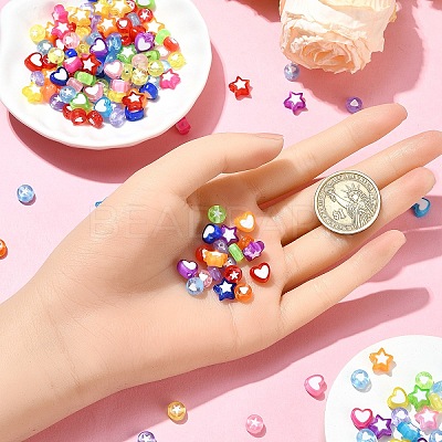 200Pcs 4 Styles Transparent Acrylic Beads OACR-YW0001-97-1