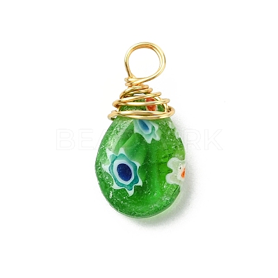 30Pcs Handmade Millefiori Glass Pendants FIND-PH0007-94-1