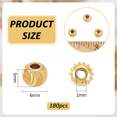 180Pcs Brass Spacer Beads KK-BC0014-23G-1