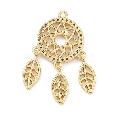 Rack Plating Brass Cubic Zirconia Pendants KK-D031-06G-1